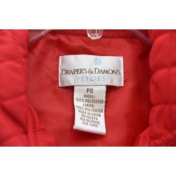 Draper's and Damon's Red Quilted Puffer Vest Jacket Womens Sz PS Petite S - Picture 7 of 7
